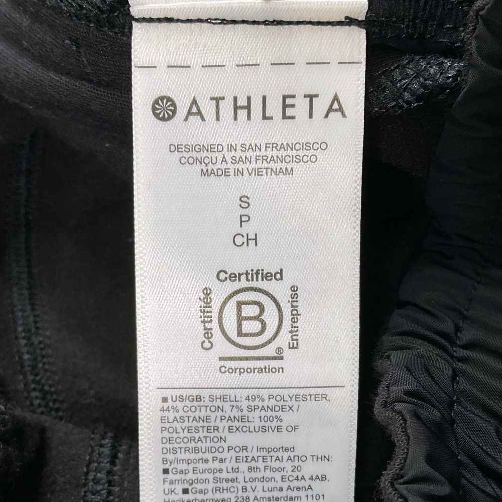 Athleta Pants Women Small Black Wide Leg Crop Jogger Triumph Hybrid Athleisure - Picture 7 of 15